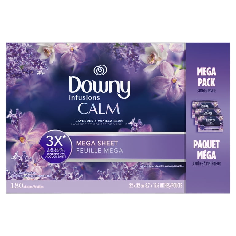 Downy Fabric Softener Dryer Sheets, Calm Lavender Vanilla Bean