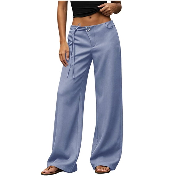 Nolissa Women's High Waist Wide Leg Pants Drawstring Casual Long Trousers with Pockets Loose Flowy Palazzo Pants