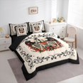 thumbnail image 2 of Manfei Gothic Halloween 7-Piece King Bedding,Skeletons Pattern King Bed in a Bag,Beige,Black Reversible, 2 of 7