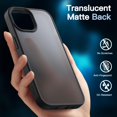 thumbnail image 4 of JETech 3 in 1 Matte Case for iPhone 14 6.1-Inch with 2-Pack Tempered Glass Screen Protector, Translucent Frosted Shockproof Phone Cover (Black), 4 of 6