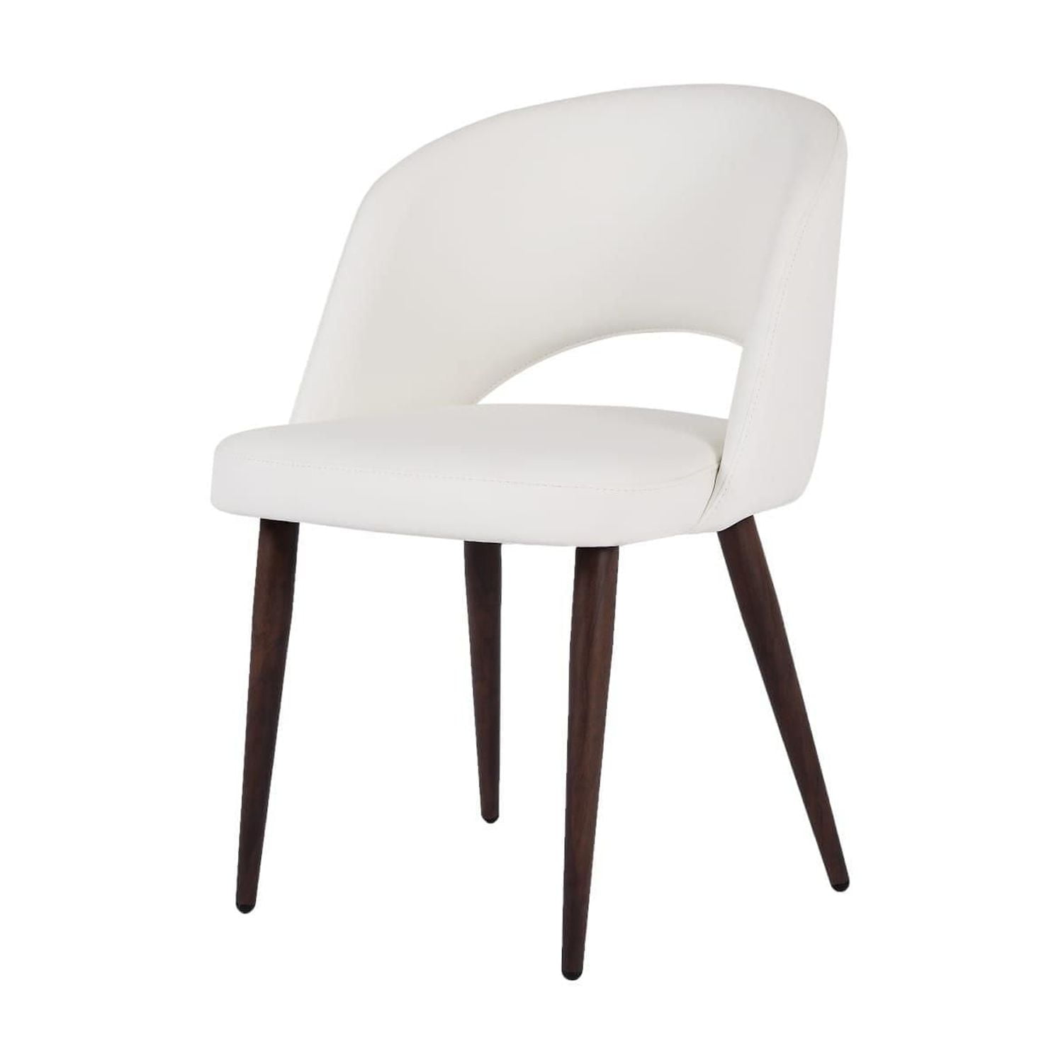 Chaise de salle à manger sans accoudoirs Take Me Home Executive – Style milieu de siècle avec revêtement en cuir PU de qualité supérieure et pieds en noyer robustes, parfaite pour les salles à manger