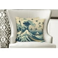 thumbnail image 4 of Ambesonne Ukiyo-e Wave Throw Pillow Cover Pack of 2, Flying Surfers Asian, 2 Pcs-26"x26", Navy Blue Ivory Seafoam, 4 of 5