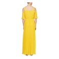 thumbnail image 2 of SLNY Womens Pleated Cold Shoulder Maxi Dress Yellow 14, 2 of 2