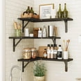 thumbnail image 7 of Floating Shelves for Wall, Rustic Wood Wall Mounted Corner Shelf for Bathroom, Kitchen, Bedroom, Home Decor, Laundry Room, Living Room, Set of 5, 7 of 7