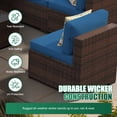 thumbnail image 2 of Clouddwell 7 Piece Outdoor Patio Furniture Set, Wicker Rattan Patio Sectional Sofa Set, Blue, 2 of 8