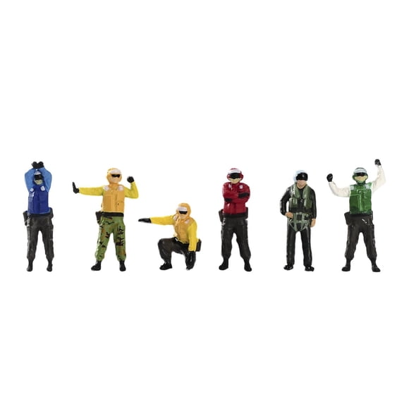 6 piezas de figuras en miniatura a escala 1/64, pequeña colección de simulación en miniatura, accesorios de escena, pintados de forma realista para di