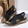 thumbnail image 6 of Eltusu Women Platform Sandals, Vacation PU Ankle Strap Open Toe Dress Sandals Shoes Black Size 6.5, 6 of 8