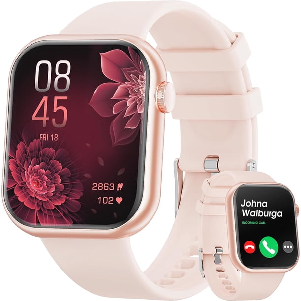 Reloj inteligente para hombre y mujer con llamadas Bluetooth, reloj inteligente deportivo de 1,85 pulgadas, monitor de sueño/frecuencia cardíaca y presión arterial, reloj inteligente conectado a prueba de agua IP68 para Android iOS Rojo Verde Cocina, Decoración y Otros