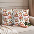 thumbnail image 2 of Thanksgiving Pumpkin Outdoor Waterproof Pillow Covers, White Orange Fall Leaves Country Decorative Square Throw Pillowcase Sofa Cushion Sham for Patio/Couch/Chair, 18"x18" 2 Pack, 2 of 8