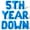 Blue, variant on Letter Balloons - 5TH YEAR DOWN 16" Inch Alphabet Letters Foil Mylar Balloon 5th Birthday Party Banner (Blue)