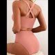 thumbnail image 5 of Conjuntos de Bikini Texturizados para Mujer, Trajes de Baño con Parte Superior y Cintura Alta. Rosa L, 5 of 8