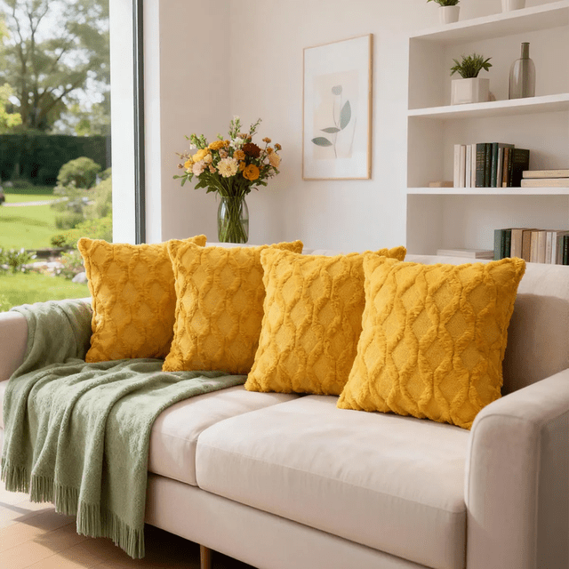 Fundas Para Cojines Decoración Del Salón 45x45cm, 4 Piezas Xtellar amarillo