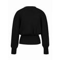 thumbnail image 5 of Womens Cardigan Sweater Deep V Neck Long Sleeve Button Crochet Knit Short Fall Sweaters Trendy Black S, 5 of 10