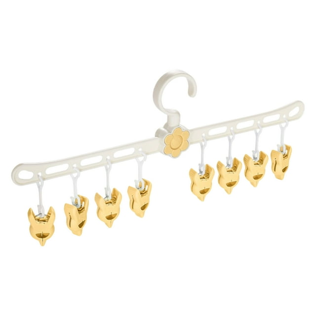 Windproof Sock Clip Clothesline with 10 Clips Portable Folding Drying Rack for Underwear Socks Towels Balcony Travel Versatile - Laundry Hanger