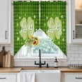 thumbnail image 6 of St. Patrick's Day Swag Curtains for Kitchen/Bedroom/Living Room, Lucky Shamrock Botanical Green Vintage Scalloped Curtains 63 Inch Long, Window Swag Topper Curtains Valances 2 Panels Set 36"x63", 6 of 8