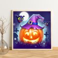 thumbnail image 4 of Cuadros Decorativos Kit de dibujo de diamantes de imitación de calabaza de Halloween de forma redonda de taladro completo DIY 5D Ehuebsd Nuevos Originales, 4 of 9