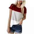 thumbnail image 1 of Pisexur T-Shirt d'Allaitement à Blocs de Couleur, Haut de Maternité à Manches Courtes pour l'Allaitement, Chandail de Grossesse, 1 of 6