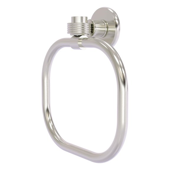 Continental Collection Towel Ring with Groovy Accents in Satin Nickel