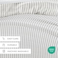 thumbnail image 5 of Noble Linens Light Gray Puffed Rugged Stripes Duvet Set 3-Piece Duvet Cover Set, King/Cal King, 5 of 13