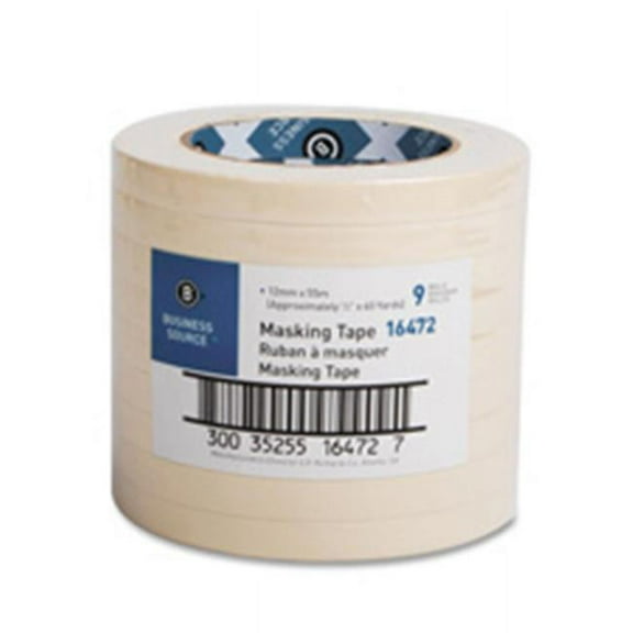 Business Source  Masking Tape- 3in. Core- 1in.x60 Yards- Tan