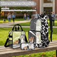 thumbnail image 2 of Kuiaobaty Chihuahua Print Clear Backpack Set for Girls Boys Dogs Cow Print Backpack and Lunch Bag Set with Bottler Holder See Through PVC Bookbag and Pencil Case for School, Black, 2 of 5
