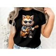 thumbnail image 2 of Cat Kitten Guitar Player T-Shirt Tee Shirt Men Ladies Unisex Youth Gift Idea Present Funny Guitarist Musician Music Rock Band Bandmate, 2 of 9