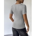 thumbnail image 5 of Zeagoo Shirt Business Casual Tops for Women Short Sleeve Tshirts Shirts Square Neck Slim Basic Baby Tees, 5 of 6