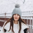 thumbnail image 2 of Winter Hat for Women Knit Snow Cap Soft Warm Earflap Hat Cold Weather, 2 of 6