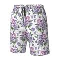 thumbnail image 4 of Balery Violets Flowers Traje de Baño Estilo Hawaiano para Hombre, Shorts de Secado Rápido con Bolsillos-Medium, 4 of 6