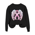 thumbnail image 4 of Arlun In October We Wear Pink Sweatshirts for Women Angel Wings Graphic Printed Crewneck Long Sleeve Thin Sweatshirt Cancer Awareness Fall Winter Pullover Tops Black2 M, 4 of 4