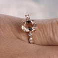 thumbnail image 3 of Limited Time Sale 1.75 Carat 8X6mm Oval Cut Morganite And Diamond Moissanite Engagement Ring With 18K Rose Gold Plating, Promise Ring, Anniversary Gift, 3 of 3