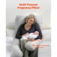 thumbnail image 6 of U Shaped Full Body Pregnancy Pillow for Women Soft Breathable Maternity Support with Removable Washable Cover Back Belly Hip Leg Pain Relief, 6 of 8