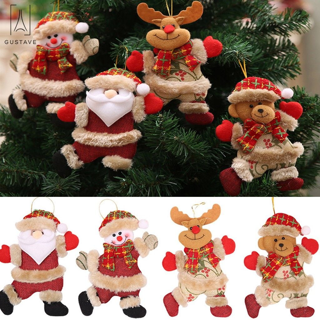 Christmas Santa Claus Deer Ornaments Xmas Tree Festival Party Hanging Decoration 