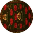 thumbnail image 1 of Ahgly Company Machine Washable Indoor Round Animal Yellow Traditional Area Rugs, 8' Round, 1 of 4
