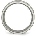 thumbnail image 3 of Chisel Titanium Brushed Center 9.2mm Scroll Design Band - Ring Size 11.5, 3 of 8