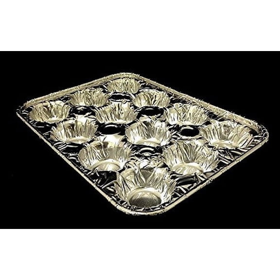 Handi-Foil 12-Cavity Mini-Muffin Aluminum Foil Pastry Baking Pan Tin - (pack of 25)