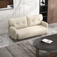 thumbnail image 2 of HOMCOM 58' Loveseat Sofa for Bedroom 2 Seater Couch with Back Cushions, Beige, 2 of 10