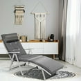thumbnail image 1 of Costway Chaise Longue Pliante d'Extérieur avec Coussin Gris, 1 of 10