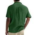 thumbnail image 4 of WTOBBY Men's Casual Short-Sleeve Shirt with Collar and Buttons Solid Color, Lightweight, Breathable, and Versatile Stylish Top for Men, Perfect for Business, Casual,Green XL, 4 of 6