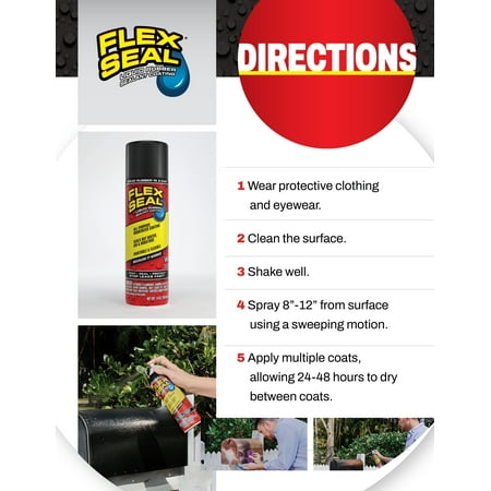 Flex Seal Automotive Aerosol Liquid Rubber Sealant Coating, 14 oz, Black