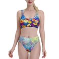 thumbnail image 2 of Picia Spring Flower Seasonal Women's High Waisted Bikini Scoop Neck Swimsuit Two Pieces Bathing Suit-XX-Large, 2 of 8