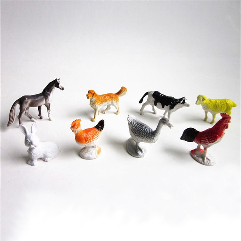 8pcs Farm Animals Models Figure Set Toys Plastic Simulation Horse Dog Kids   EW 