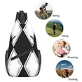 thumbnail image 5 of Crossbody Sling Backpack Harlequin Pattern Black And White Travel Sport Hiking Chest Bag Daypack, 5 of 6