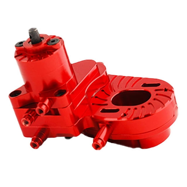 Caja de cambios de coche RC Reemplazo de caja de cambios, caja de transmisión mejorada para SCX10 II Axi03004 Capra 1:10RC, accesorios para orugas, piezas de juguete , ROJO