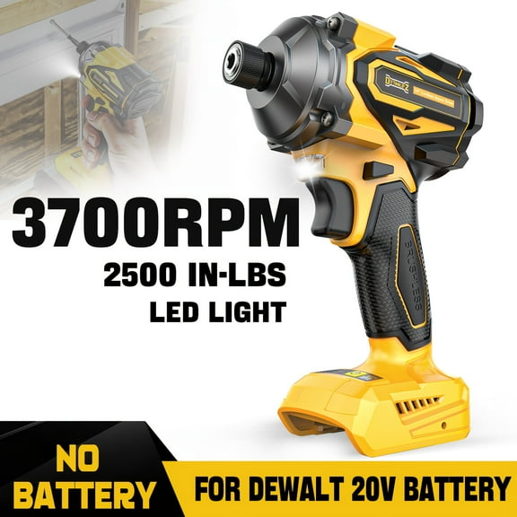 1/4'' Cordless Brushless Impact Driver - 2500 In-lbs Torque, 3-Speed (0-3900 RPM), D-ewalt 20V Compatible, Compact Design With Auto-Stop & LED Light For Construction & DIY Projects (Without Battery)