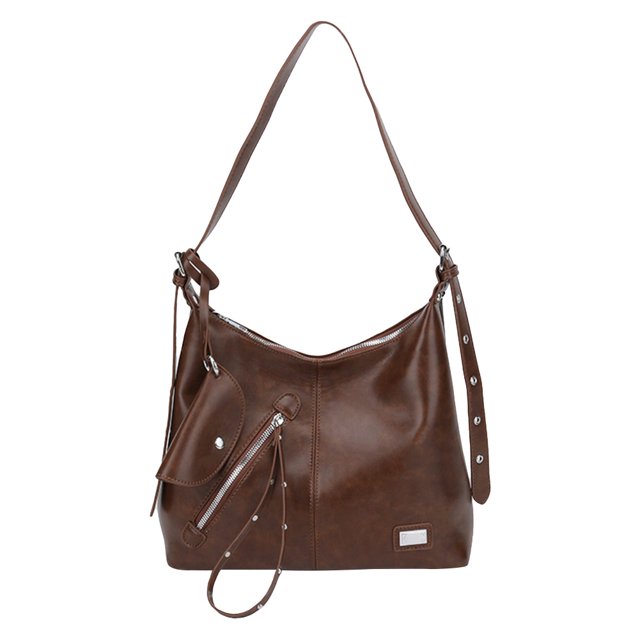 Bolso Hombro PU Cuero Gran Capacidad Con (vino) Rojo