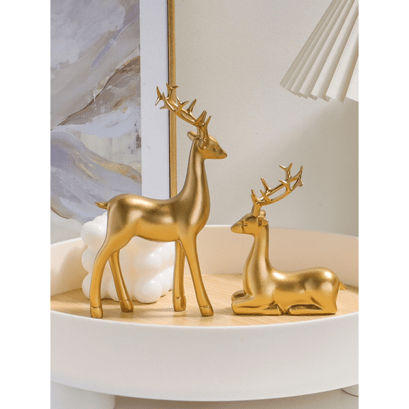 Figurine Vintage Style Statue Elk Resin Statue Reindeer Decor Deer Decorative