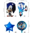 thumbnail image 2 of Sonic Blue Foil Balloon Set – 6 Pieces with Stars and Character Designs, 2 of 7