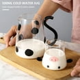 Evjurcn Cow Glass Water Pitcher Glass Pitcher with Glass Cup 500ml