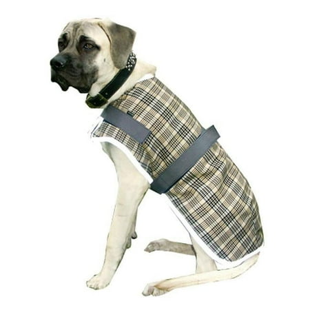 UPC: 0754888059574 | Intrepid International 27012 12 in. Fleece Lined Horsemans Plaid Dog Coat Reflective Binding